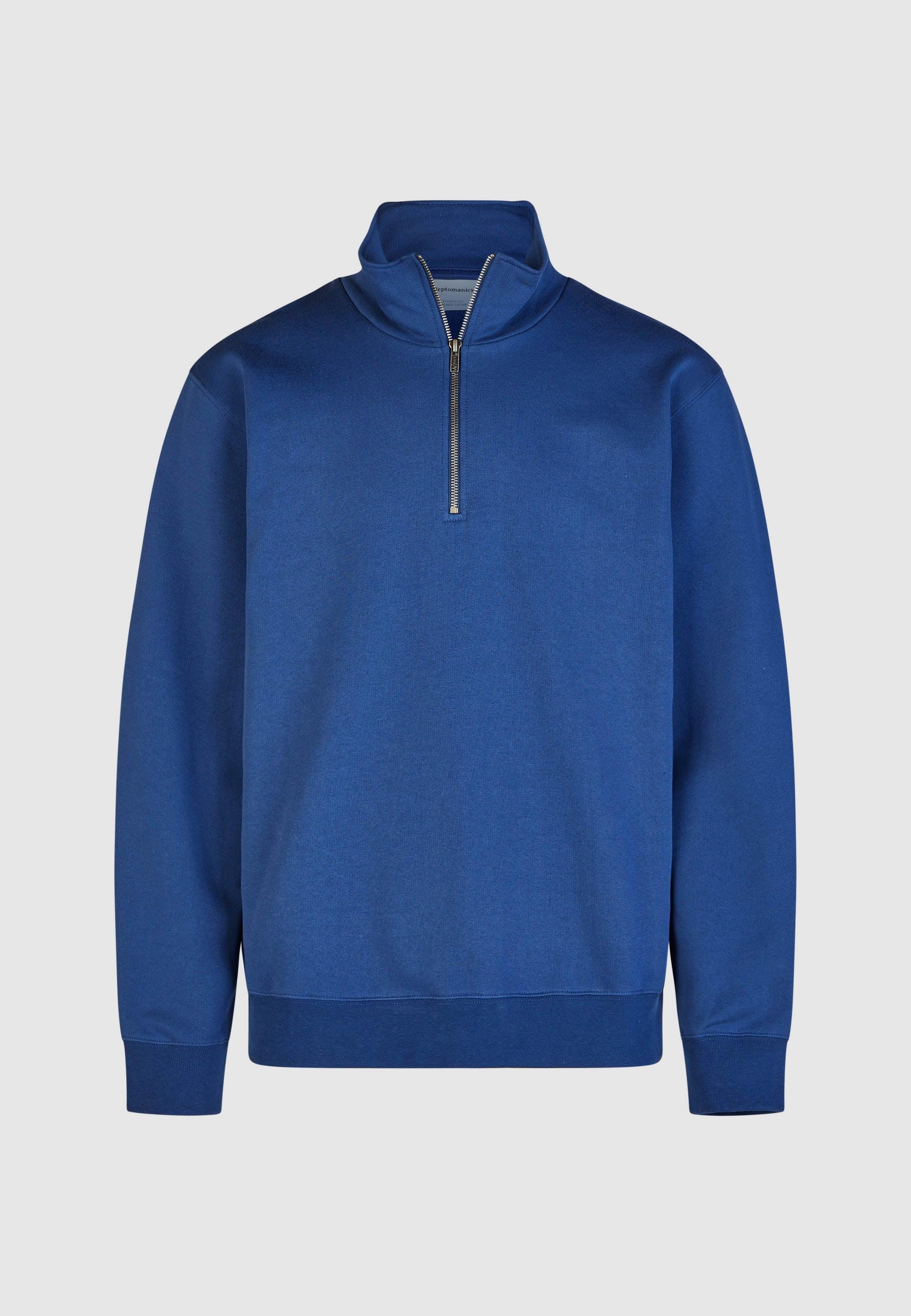 Cleptomanicx Estate Blue Ligull Classic Quarter Zip Pullover Herren blau 